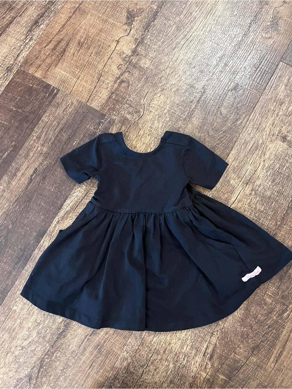 Ruffle Butts Black Short-Sleeve Twirl Dress